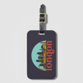 London England City Skyline Cityscape Art Bagagelabel (Voorkant (verticaal))