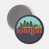 London England  City Skyline Cityscape Art Magneet (Voorkant / Achterkant)