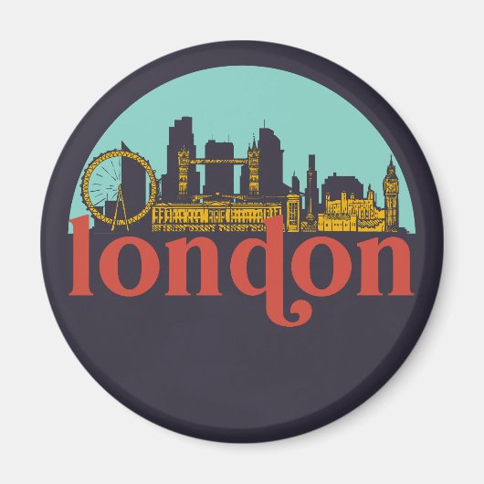 London England  City Skyline Cityscape Art Magneet (Voorkant)