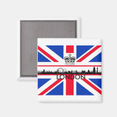 London England City Skyline Union Jack Flag Magnet (Voorkant / Achterkant)
