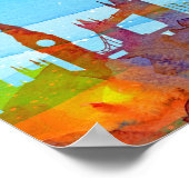 London England City Skyline Waterverf Poster (Hoek)