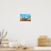 London England City Skyline Waterverf Poster (Keuken)