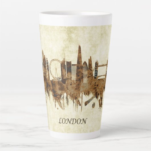 London England Cityscape Latte Mok (Voorkant)