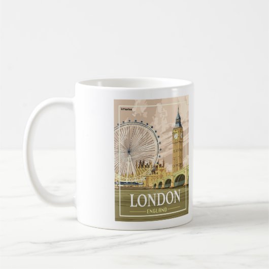 London England Coffee Mok - Size 11oz (Links)