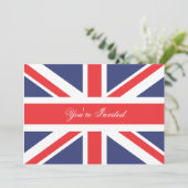 London England Corgi met Crown Party Invitation Kaart (Staand voorkant)