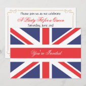 London England Corgi met Crown Party Invitation Kaart (Voorkant / Achterkant)