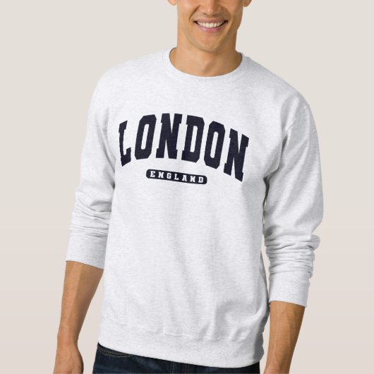 London England Dark Varsity College Style Trui (Voorkant)
