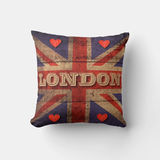 London England Flag Union Jack UK  Rustic Kussen (Voorkant)