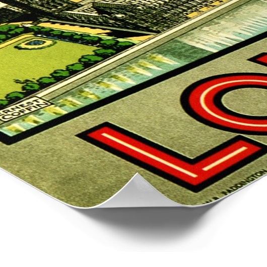 LONDON ENGLAND GREAT BRITAIN GWR  Railway Poster (Hoek)