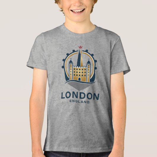 London England Great Britain Tri-Blend Shirt (Voorkant)