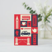 London England Landmarks Cute Travel Briefkaart (Staand voorkant)