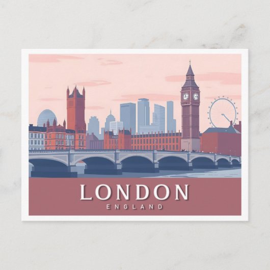 London England Pastelreizen Ontwerp Briefkaart (Voorkant)