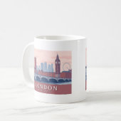 London England Pastelreizen Ontwerp Koffiemok (Voorkant links)