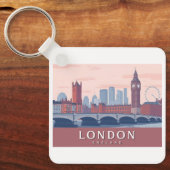 London England Pastelreizen Ontwerp Sleutelhanger (Voorkant)