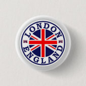 LONDON ENGLAND PIN BADGE UNION JACK RONDE BUTTON 3,2 CM (Voorkant)