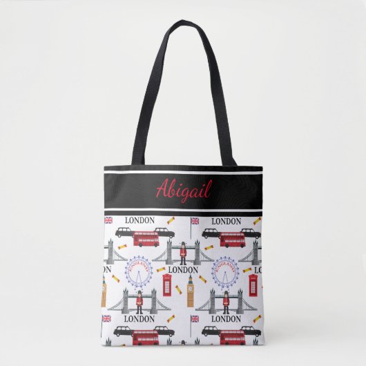 London England Queens Guard English Pattern Tote Bag (Voorkant)
