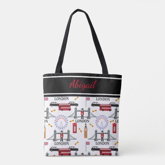 London England Queens Guard English Pattern Tote Bag (Achterkant)