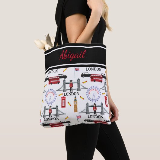 London England Queens Guard English Pattern Tote Bag (Dichtbij)