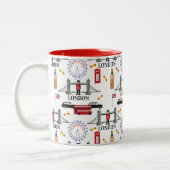 London England Queens Guard English Pattern Tweekleurige Koffiemok (Links)