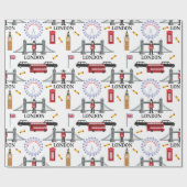 London England Queens Guard English Pattern Wrappi Cadeaupapier (Vlak)