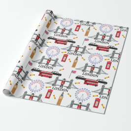 London England Queens Guard English Pattern Wrappi Cadeaupapier
