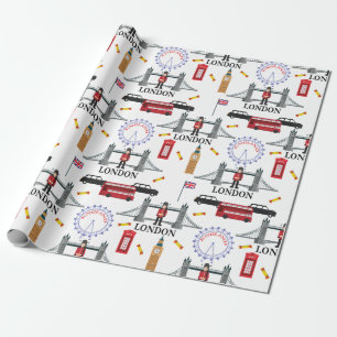 London England Queens Guard English Pattern Wrappi Cadeaupapier