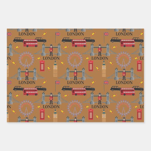 London England Queens Guard English Pattern Wrappi Inpakpapier Vel (Voorkant 3)