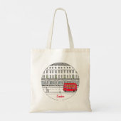 London England Red Bus Travel Illustration Tote Bag (Achterkant)