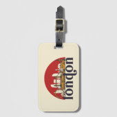 London England Retro City Skyline Cityscape Art Bagagelabel (Voorkant (verticaal))