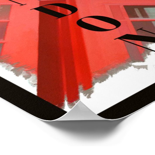 London England Retro Red Phone Booth Poster (Hoek)