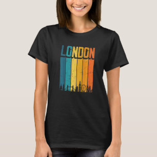 London England Retro Sunset Skyline Londen T-shirt