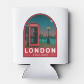 London England Retro Travel Art  Blikjeskoeler (Achterkant)