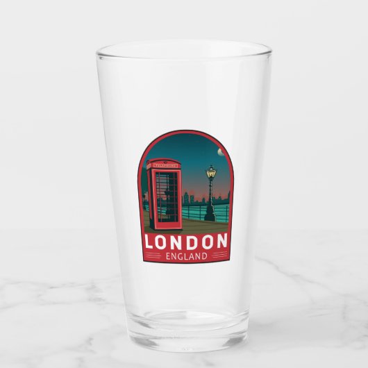 London England Retro Travel Art  Glas (Voorkant)
