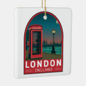 London England Retro Travel Art  Keramisch Ornament (Rechts)