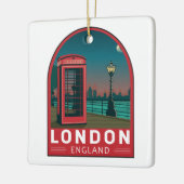 London England Retro Travel Art  Keramisch Ornament (Links)