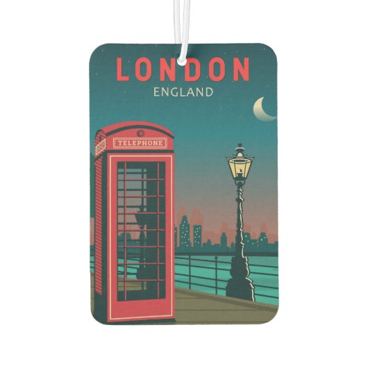 London England Retro Travel Art  Luchtverfrisser (Achterkant)
