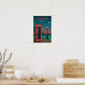 London England Retro Travel Art  Poster (Keuken)