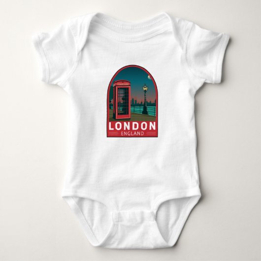 London England Retro Travel Art  Romper (Voorkant)