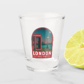 London England Retro Travel Art  Shot Glas (Voorkant)