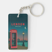 London England Retro Travel Art Sleutelhanger (achterkant)