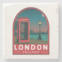 London England Retro Travel Art 