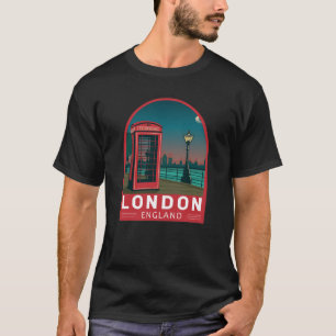 London England Retro Travel Art  T-shirt