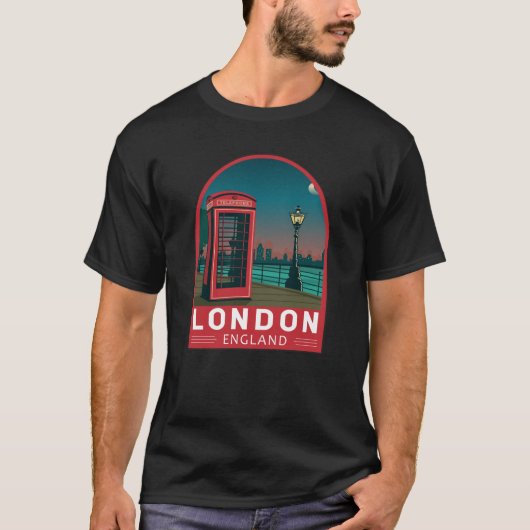 London England Retro Travel Art  T-shirt (Voorkant)