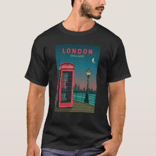 London England Retro Travel Art T-shirt