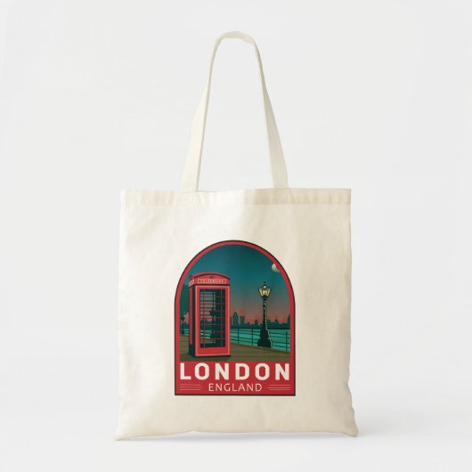 London England Retro Travel Art  Tote Bag (Voorkant)