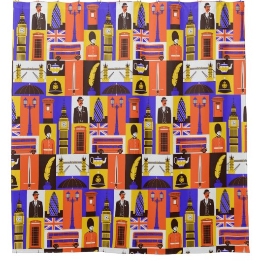 London, England Shower Curtain Douchegordijn (Voorkant)