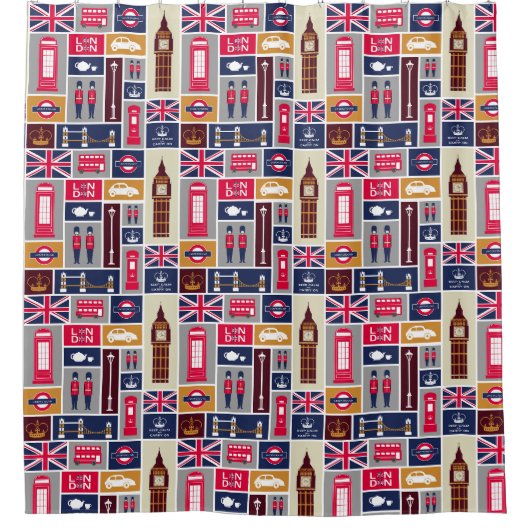 London, England Shower Curtain Douchegordijn (Voorkant)