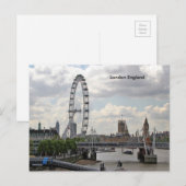 London England Skyline, Big Ben, London Eye, Thame Briefkaart (Voorkant / Achterkant)