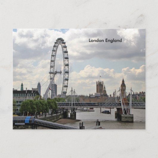 London England Skyline, Big Ben, London Eye, Thame Briefkaart (Voorkant)