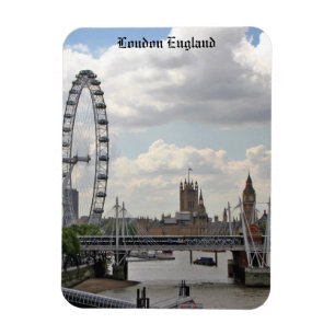 London England Skyline, Big Ben, London Eye, Thame Magneet